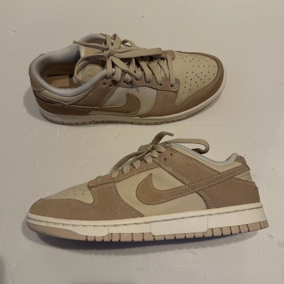 Nike Dunk Low SE "Sanddrift" Women's Size 9 Tan And White. Excellent Condition - Picture 1 of 10